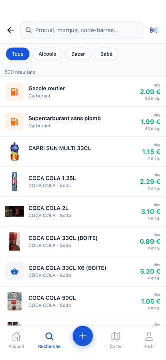 Recherche de produits