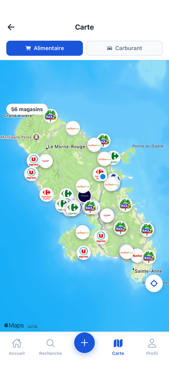 Carte des magasins